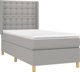 vidaXL Κρεβάτι Continental με Στρώμα, Ανοιχτό Γκρι, 80x200 cm, Υφασμάτινο