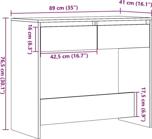 vidaXL vidaXL Stolik konsolowy, stare drewno, 89x41x76,5 cm
