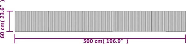 vidaXL Ορθογώνιο χαλί, σκούρο καφέ, 60x500 εκ., μπαμπού