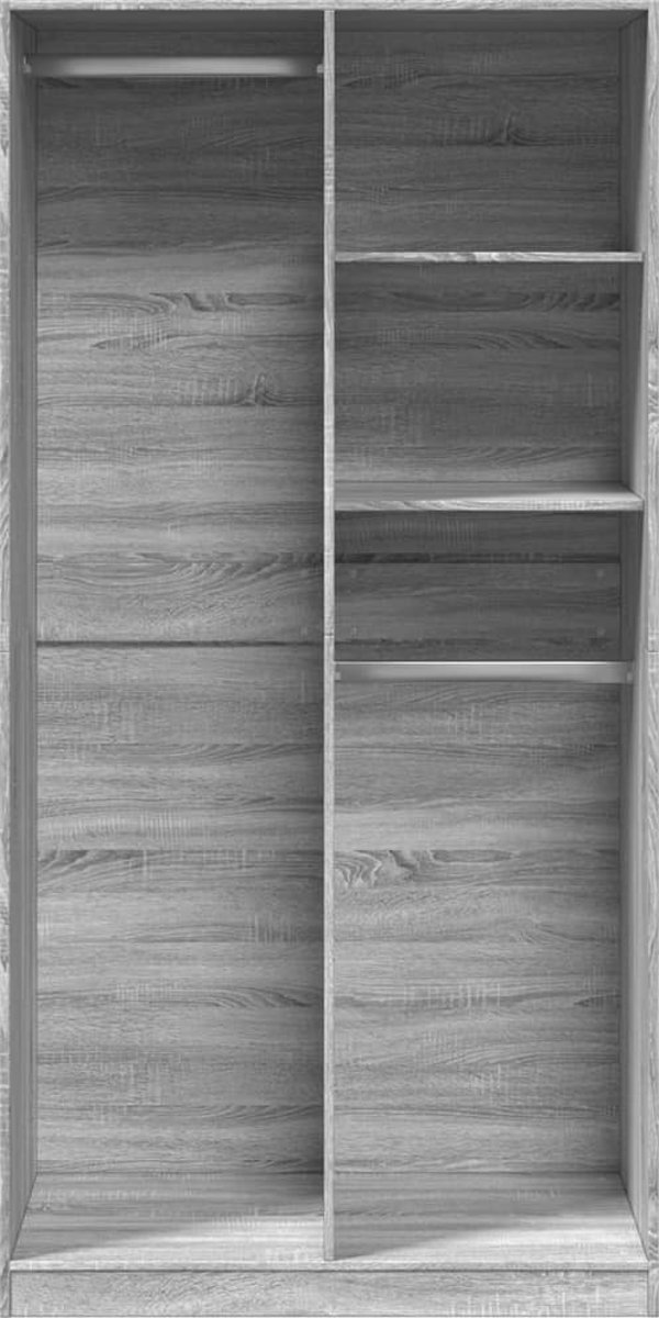vidaXL Ντουλάπα Sonoma γκρι δρυς, 100x50x200 εκ, ξυλοειδές υλικό