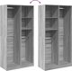 vidaXL Ντουλάπα Sonoma γκρι δρυς, 100x50x200 εκ, ξυλοειδές υλικό