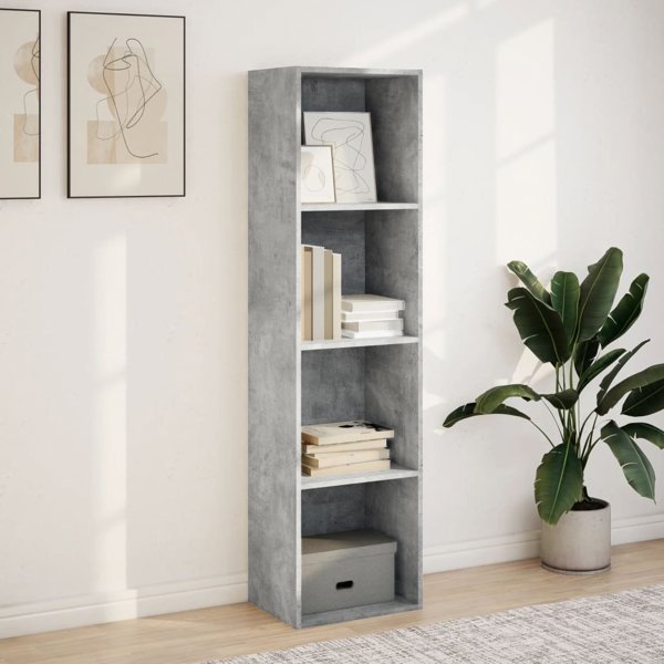 vidaXL Regal na ksiazki, szarosc betonu, 40x30x152 cm