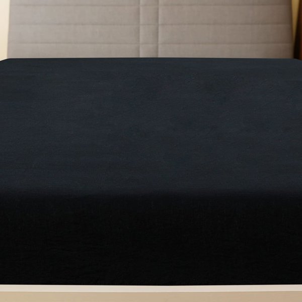 vidaXL Σεντόνια ζέρσεϊ 2 τεμ. μαύρα 160x200 cm βαμβακερά