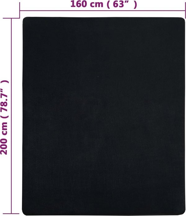 vidaXL Σεντόνια ζέρσεϊ 2 τεμ. μαύρα 160x200 cm βαμβακερά