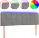 vidaXL Zaglowek do lozka z LED, jasnoszary, 144x5x78/88 cm, aksamit
