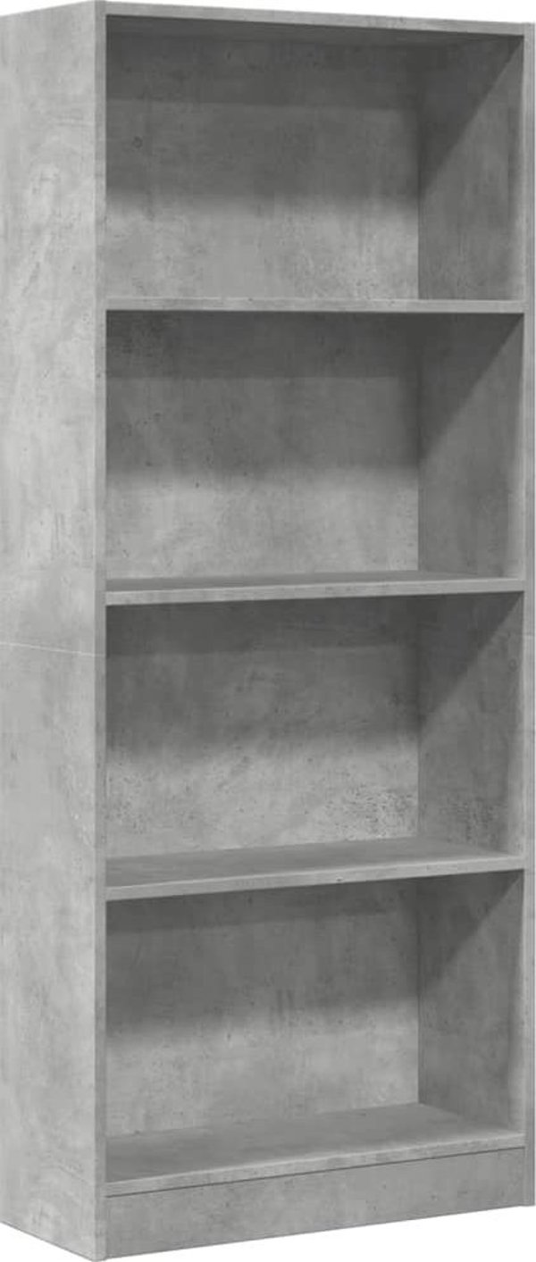 vidaXL Ραφιέρα, ανοιχτό γκρι σκυροδέματος, 60x24x143 εκ, ξυλώδες υλικό