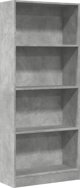 vidaXL Ραφιέρα, ανοιχτό γκρι σκυροδέματος, 60x24x143 εκ, ξυλώδες υλικό