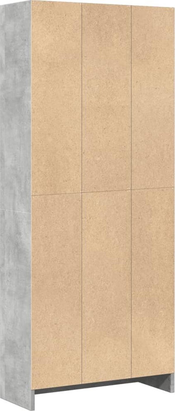 vidaXL Ραφιέρα, ανοιχτό γκρι σκυροδέματος, 60x24x143 εκ, ξυλώδες υλικό