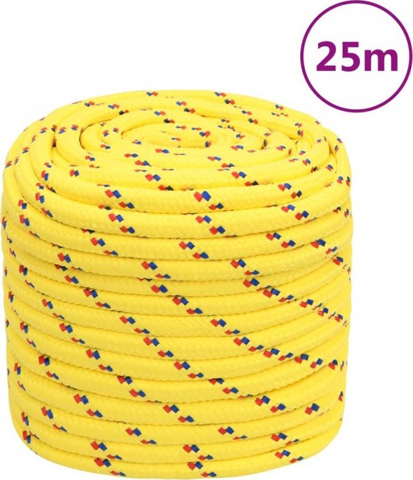 vidaXL Σχοινί ιστιοπλοΐας, κίτρινο, 18 mm, 25 m, πολυπροπυλένιο