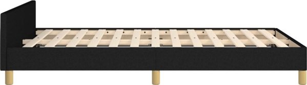 vidaXL Κρεβάτι με κεφαλάρι, μαύρο, 120x200 εκ, με υφασμάτινη επένδυση