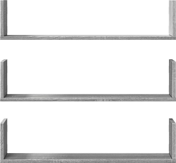 vidaXL Σετ 3 ραφιών τοίχου γκρι δρυς sonoma 80x18x18 εκ.