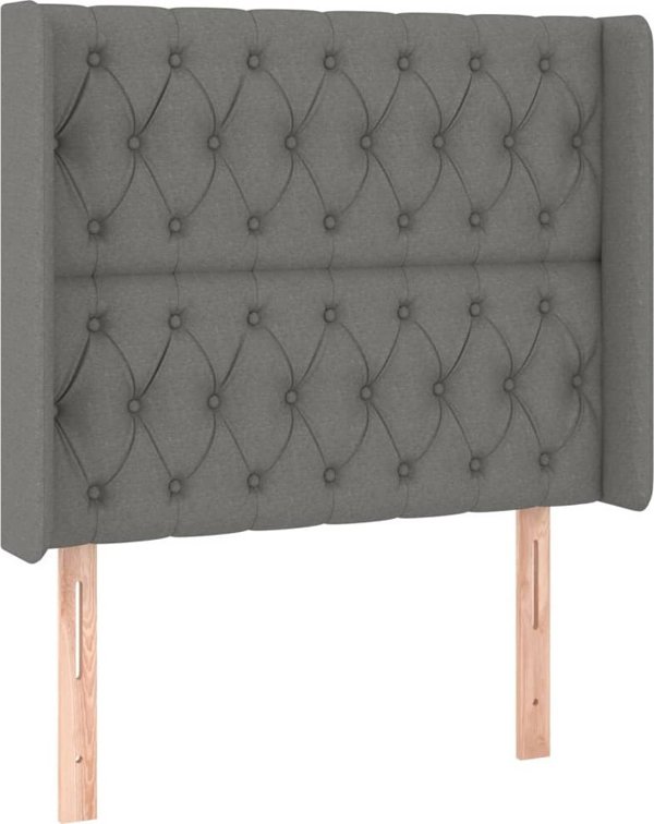 vidaXL Κεφαλάρι uszak σκούρο γκρι, 103x16x118/128 εκ., ύφασμα
