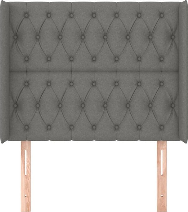 vidaXL Κεφαλάρι uszak σκούρο γκρι, 103x16x118/128 εκ., ύφασμα