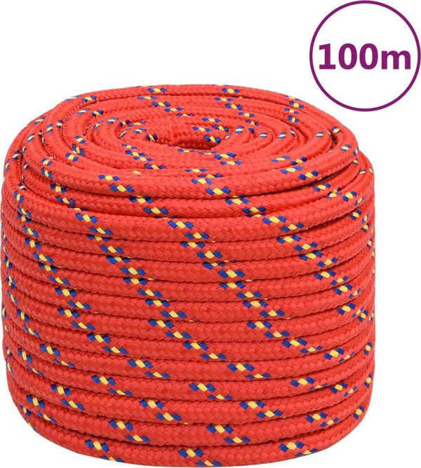 vidaXL Ναυτιλιακό σχοινί, κόκκινο, 18 mm, 100 m, πολυπροπυλένιο