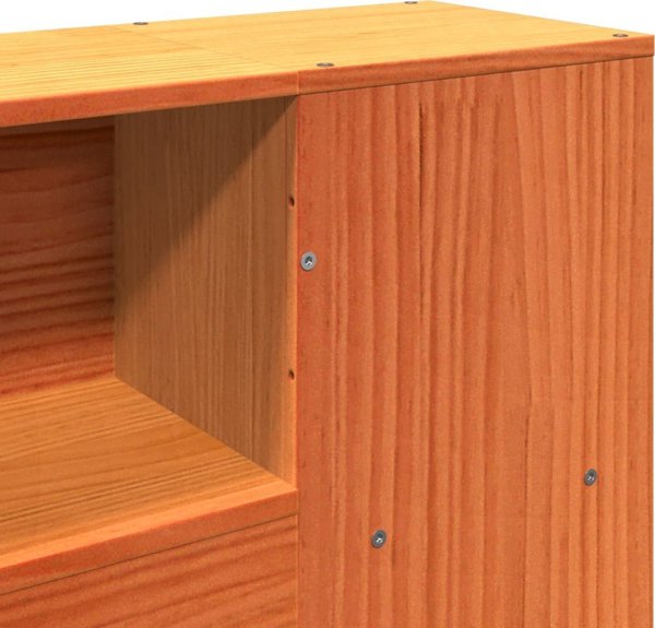 vidaXL κρεβάτι με ράφι 150x200 εκ. από μασίφ πεύκο χωρίς στρώμα