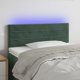 vidaXL Zaglowek do lozka z LED ciemnozielony 90x5x78/88 cm aksamit