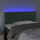 vidaXL Zaglowek do lozka z LED ciemnozielony 90x5x78/88 cm aksamit