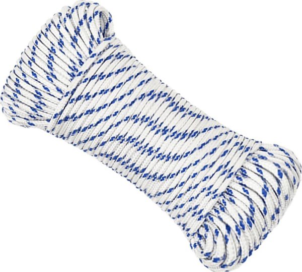 vidaXL Linka ζελάρσκα, λευκή, 5 mm, 100 m, πολυπροπυλένιο