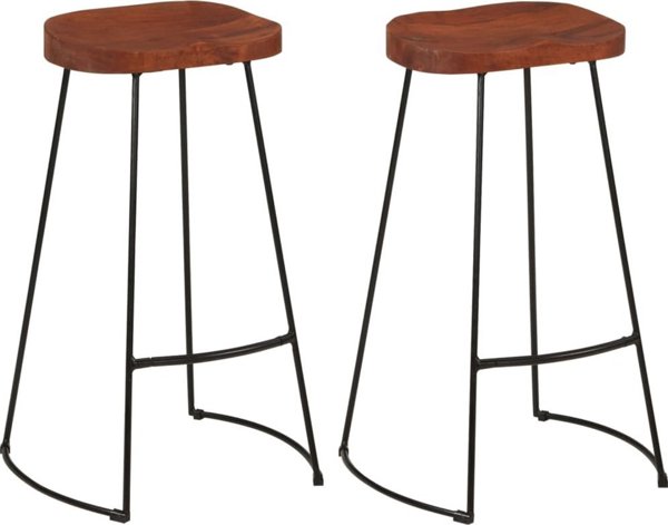 vidaXL Σκαμπό Μπαρ Gavin, 2 τεμ., 50x40x78 εκ., από συμπαγές ξύλο μάνγκο