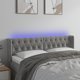 vidaXL Zagloek sto krevati me LED, aspro-gkri, 147x16x78/88 cm, aksamit