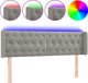 vidaXL Zagloek sto krevati me LED, aspro-gkri, 147x16x78/88 cm, aksamit