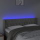 vidaXL Zagloek sto krevati me LED, aspro-gkri, 147x16x78/88 cm, aksamit