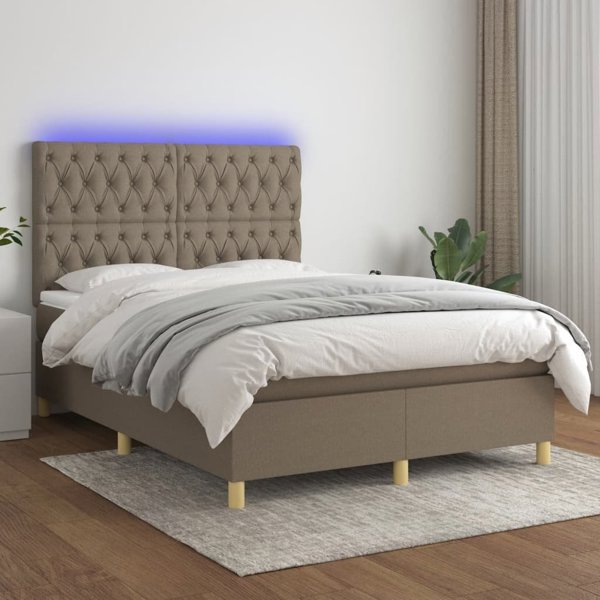 vidaXL Λουτζκο κοντινεταλνε με στρωμα, ταουπ, 140x200 εκ, υφασμα