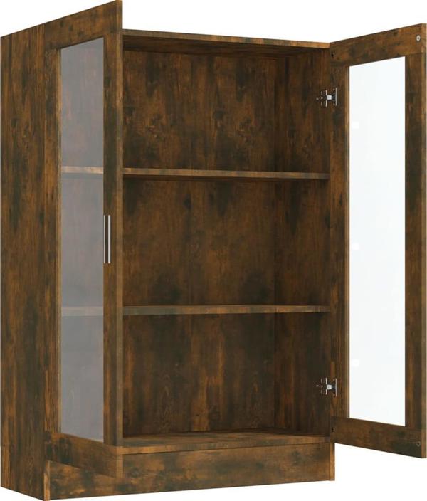 vidaXL Βιτρίνα, καπνιστή δρυς, 82,5x30,5x115 εκ.