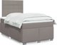 vidaXL Κρεβάτι κοντινεντάλ με στρώμα, taupe, ύφασμα, 120x200 εκ.