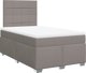 vidaXL Κρεβάτι κοντινεντάλ με στρώμα, taupe, ύφασμα, 120x200 εκ.