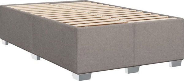 vidaXL Κρεβάτι κοντινεντάλ με στρώμα, taupe, ύφασμα, 120x200 εκ.