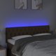 vidaXL Κεφαλάρι κρεβατιού με LED, Σκούρο Καφέ, 160x7x78/88 cm, Ύφασμα