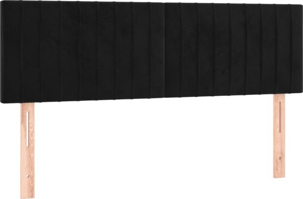 vidaXL Κεφαλάρι κρεβατιού με LED, μαύρο, 144x5x78/88 cm, βελούδο
