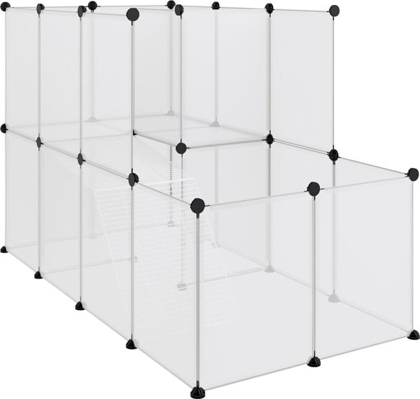 vidaXL Κλουβί για μικρά ζώα, διάφανο, 142x74x93 cm, PP και ατσάλι