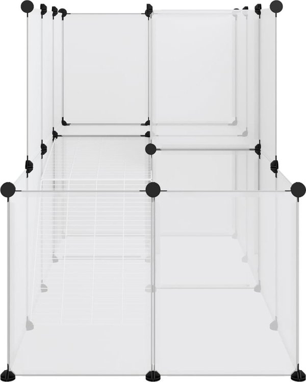 vidaXL Κλουβί για μικρά ζώα, διάφανο, 142x74x93 cm, PP και ατσάλι