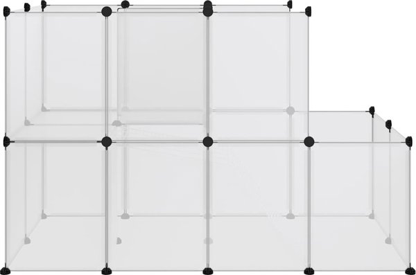 vidaXL Κλουβί για μικρά ζώα, διάφανο, 142x74x93 cm, PP και ατσάλι