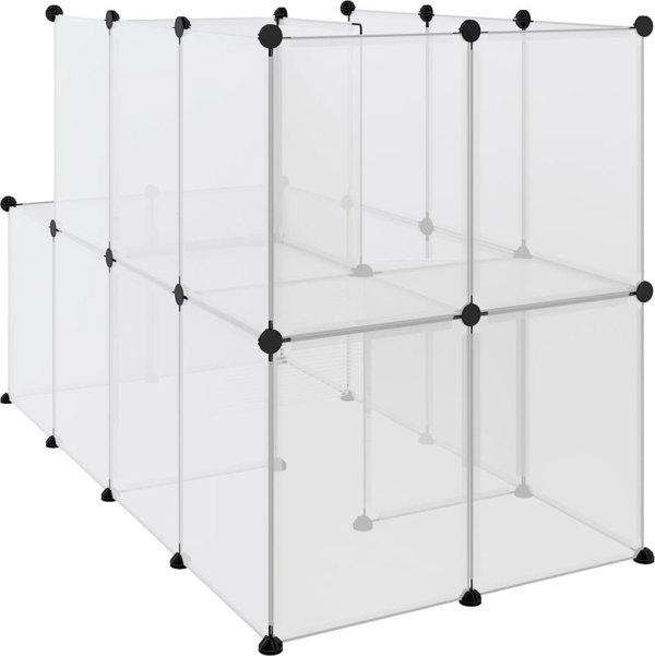 vidaXL Κλουβί για μικρά ζώα, διάφανο, 142x74x93 cm, PP και ατσάλι