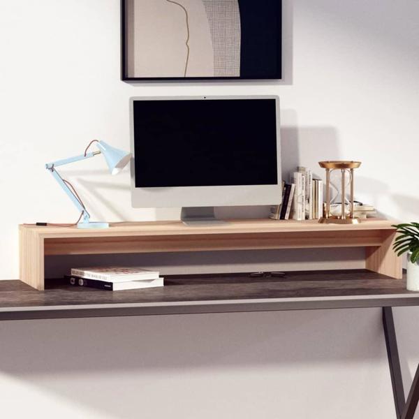 vidaXL vidaXL Podstawka na monitor, 100x27x15 cm, lite drewno sosnowe