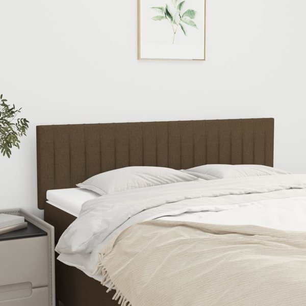 vidaXL σετ 2 κεφαλαριών κρεβατιού, σκούρο καφέ, 72x5x78/88 εκ., ύφασμα