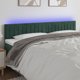 vidaXL Κεφαλάρι κρεβατιού με LED, σκούρο πράσινο, 180x5x78/88 εκ, βελούδινο