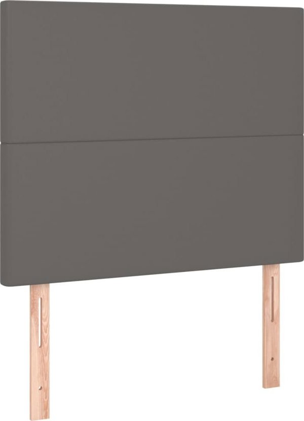 vidaXL Zaglowki do lozka, 2 szt., szary, 80x5x78/88 cm, sztuczna skora