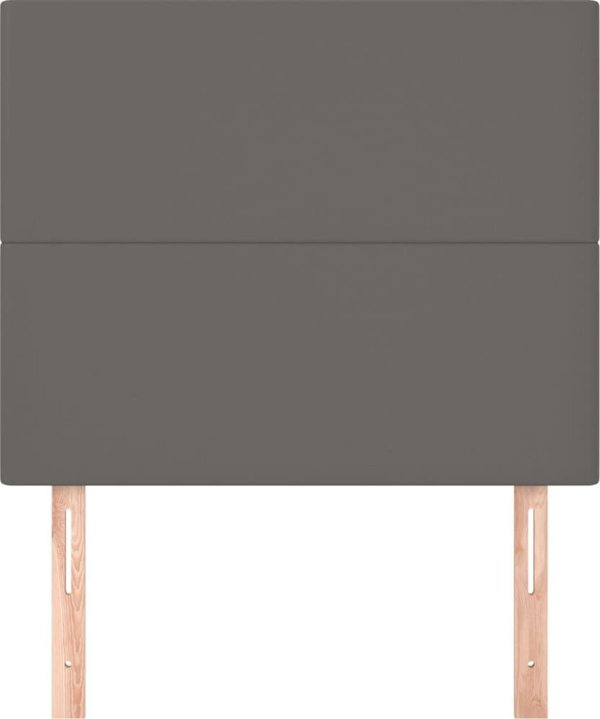 vidaXL Zaglowki do lozka, 2 szt., szary, 80x5x78/88 cm, sztuczna skora