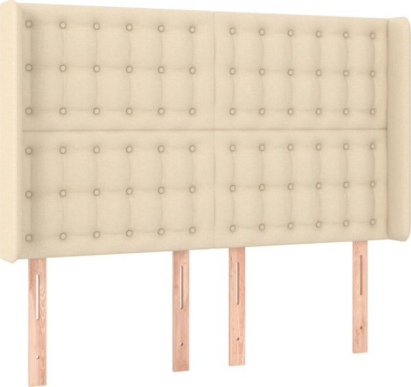 vidaXL Zaglok uszak, kremowy, 147x16x118/128 cm, tkanina