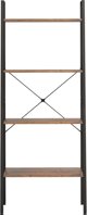 vidaXL Ράφι σκάλα με 4 ράφια, σκούρο καφέ-μαύρο, 56x35x140 cm