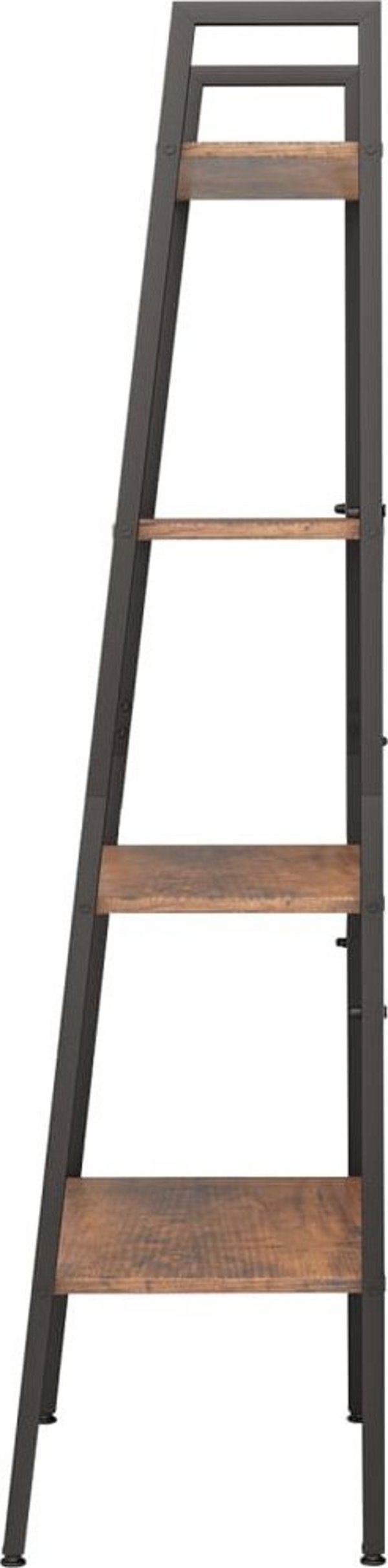 vidaXL Ράφι σκάλα με 4 ράφια, σκούρο καφέ-μαύρο, 56x35x140 cm