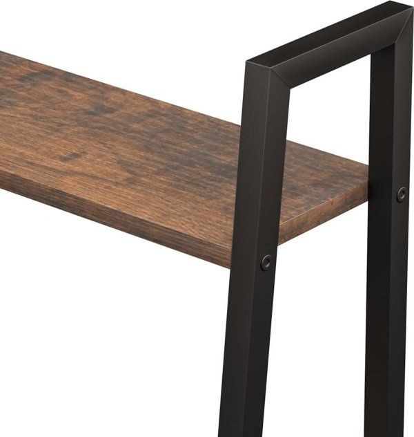 vidaXL Ράφι σκάλα με 4 ράφια, σκούρο καφέ-μαύρο, 56x35x140 cm