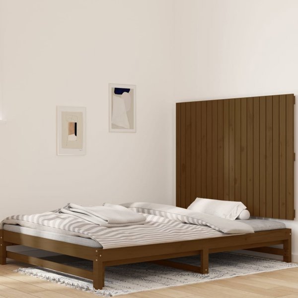 vidaXL Κεφαλάρι κρεβατιού, καφέ μέλι, 127.5x3x90 cm, πεύκο