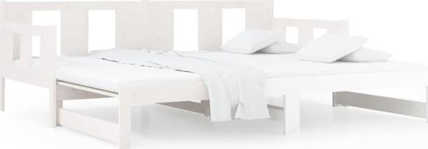 VidaXL Αναδιπλούμενο Κρεβάτι από Μασίφ Πεύκο, Λευκό, 2x(90x190) cm