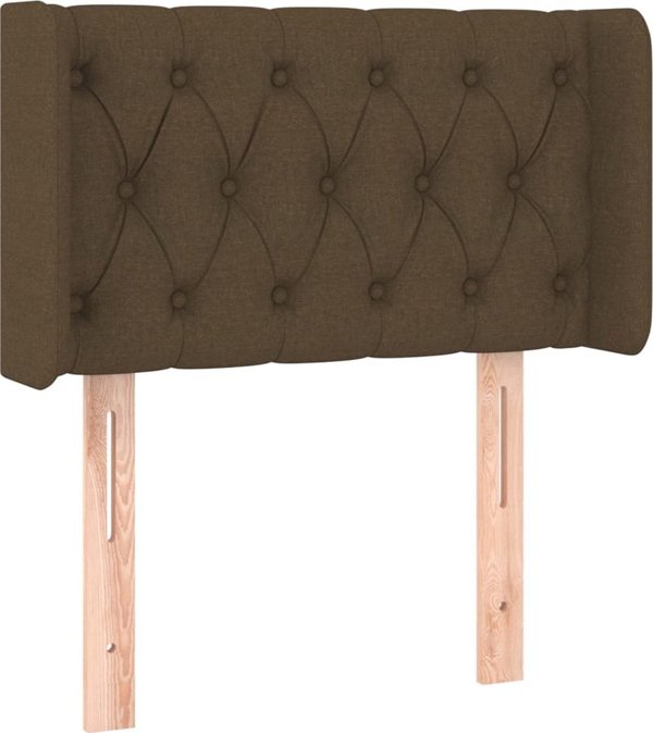 vidaXL Zaglowek uszak, ciemnobrazowy, 83x16x78/88 cm, tkanina