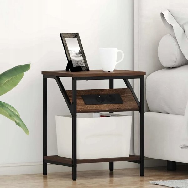 vidaXL Σετ Κομοδίνα 2 Τεμαχίων, Χρώμα Καφέ Δρυς, 38x30x48 εκ.